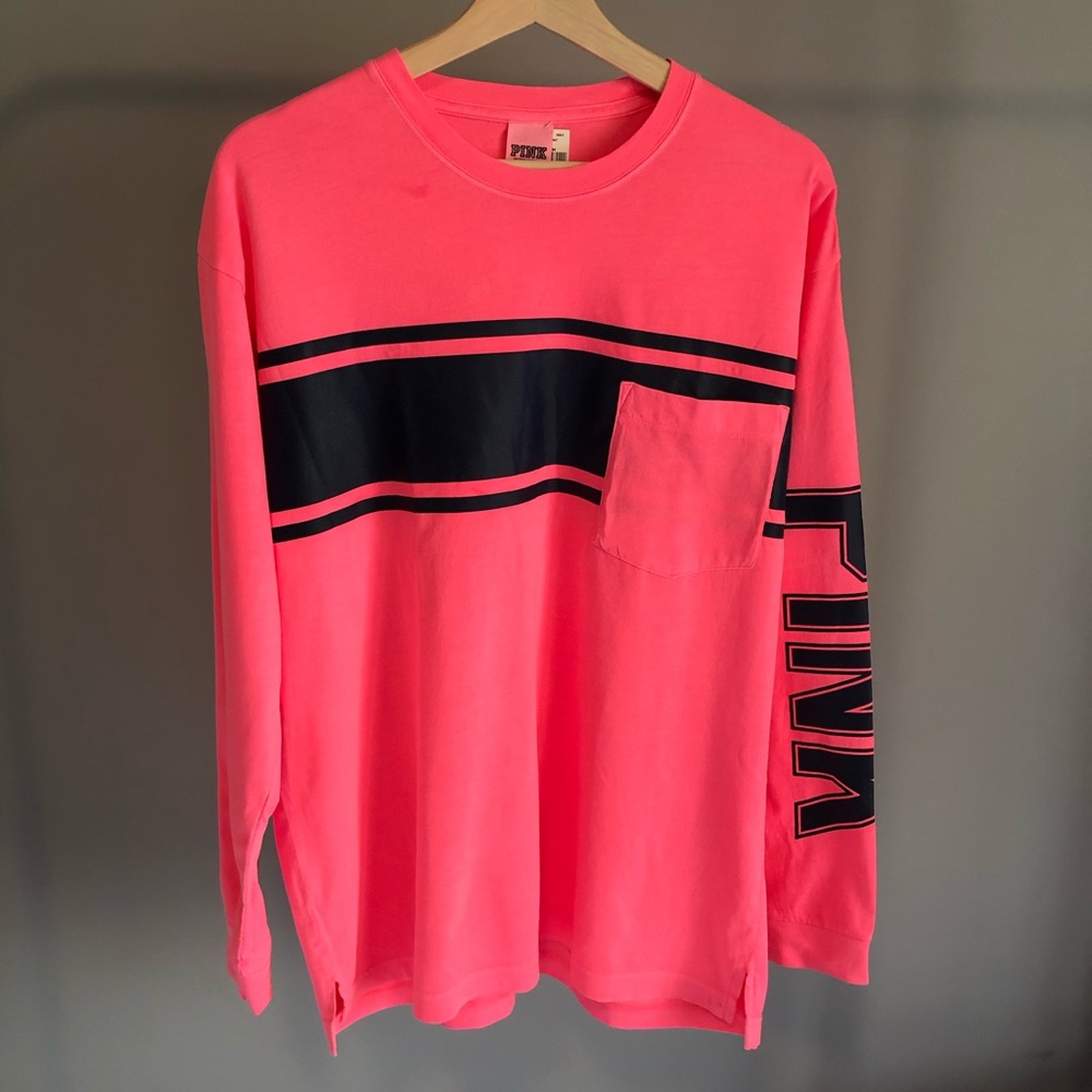PINK Long Sleeved Pocket Tee